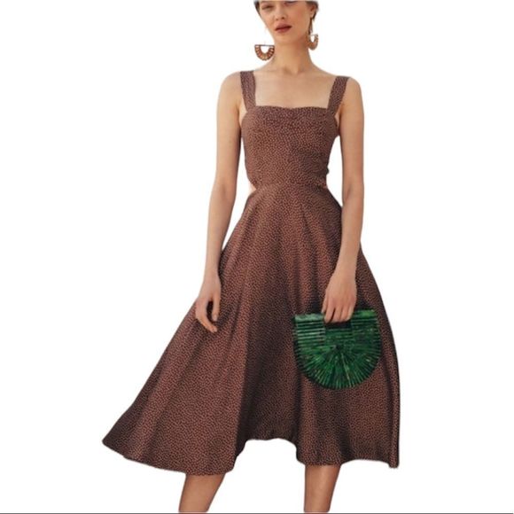 Cult Gaia Women's Brown Faye Silk Darted Dress Small HOST PICK❣️ - Picture 7 of 16